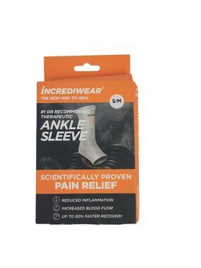 Incrediwear Therapeutic Ankle Sleeve S/M Pain Relief & Faster Recovery